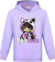[YUANZLN] Aphmau Girls Hoodie Sports Sweatshirt Kids Casual Clothing Cute Cartoon Printed Clothes Top