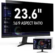 23.6 Inch Privacy Screen Filter for 16:9 Widescreen Monitor, Removable Anti Glare Blue Light Anti Spy Protector Screen, Computer Privacy Shield Film 23.6In Compatible with Lenovo Hp Dell Acer Asus
