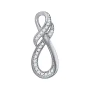 14k White Gold Round Diamond Twist Fashion Pendant 1/10 Cttw