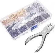 KALLORY 1 Set Double Rivet Leather Decoration Tool with Installation Tool Colors for Easy DIY Leather Craft for Belts Bags Shoes and More