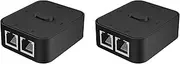 Justivana 2X 2 Port Gigabit Network Switch RJ45 Switch Network Splitter Cable Extender 2 Way External Network Switcher Splitter