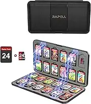 24 Game Card Case for Nintendo Switch OLED 2021/Switch/Switch lite, 24 Game Holder Cartridge Case for Switch Game Cards, Compact & Portable Game Storage Case Box
