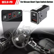 TYPE C + QC 3.0 USB CHARGER For SHORT Nissan ​Navara D23/NP300 Pathfinder R52 (for: Nissan)
