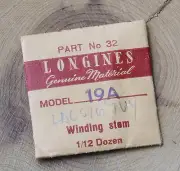 Vintage Longines automatic watch 19A 19.A 19AS winding stem Swiss NOS part #401