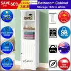 Bathroom Cabinet Tallboy Storage White Cupboard Pantry Laundry Toilet Furniture