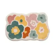 Cute Flower Bathroom Rug, Machine Washable Bathroom Floor Mat, Extra Soft1996