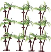 10pcs Miniature Tree Ornament Mini Plastic Coconut Tree Model Landscape Decoration