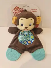 Bright Starts Monkey Plush Teething Infant Baby Plush Crinkle Flat Toy (F1)