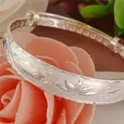 Silver New Lovely Fish and Lotus Flower Women's Adjustable Bangle Bracelet A`-h