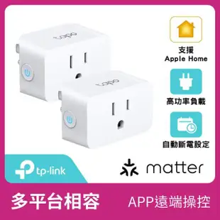 (兩入組)【TP-Link】Tapo P125M 迷你型 藍牙 Wi-Fi 無線網路 Matter 智慧智能插座 開關(支援ios/Google)