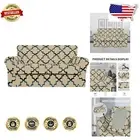 3-Piece Elastic Sofa Cover Set - Washable Stretch Couch Protector in Quatrefoil
