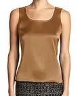 NWT St. JOHN Couture Top Stretchy Scoop Neck Shell Bronze Blouse P 0 2 Camisole