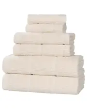 Superior Milo Smart Twist Cotton Medium Weight Solid Ribbed 6pc Towel Set