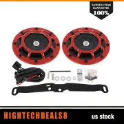 Red Electric Compact Car Horn Raging Sound Fits for Car SUV Truck 12V 115db 8A