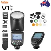 Godox V1Pro C TTL HSS Round Head Flash + XPro-C Trigger For Canon + AK-R1 Set