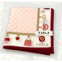 在飛比找蝦皮購物優惠-新品✨日本製FURLA 金鍊飾品圖手帕/方巾50/50cm(