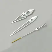Luminous Yellow Pointed Second Hand Watch Hands with Silver Trim for NH36 Moveme