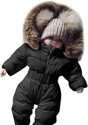 [Generic] Snow Coat for Boys Boy Jumpsuit Winter Infant Warm Romper Coat Outfit Baby Girl Hooded Jacket Thick Boys Outfits&Set Baby Boy Snowsuit 2t