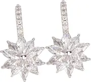 [FOYTOKI] 1 Pair Marquise Zircon Earrings crystal flower drop earrings rhinestone stud earrings rhinestone dangle earrings Christmas Ear Dangler Christmas Earring Zircon Eardrops shine