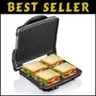 Versatile Non-Stick Indoor Grill - 1200W Sandwich Maker with Removable Tray