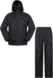 [Mountain Warehouse] Pakka Mens Jacket & Pant Set - Lightweight & IsoDry Waterproof Rain Set with Adjustable Hood & Packaway Bag - Spring Wet Weather, Walking & Outdoors
