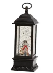 RAZ 22465 Oprtd Glttr Lghtd Snwmn Lantern with Timer (Batteries not Included)