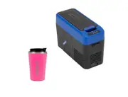 Kings Portable Console Fridge Freezer 13.5L 12V & 24V+ Pink Coffee Cup 380ml