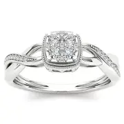 925 Sterling Silver Diamond Engagement Wedding Ring Size 8 (0.25ct/SI2,H-I)