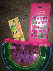 Claire’s Watermelon Cosm Bag Stick On Nails Lipgloss Keychain Backpack Clip Lot