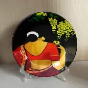 Indien Traditional Art Ceramic Decorative Wall and Table Top Plate With Stand P8
