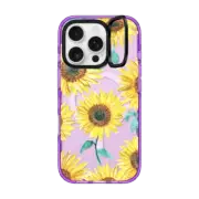iPhone 16 Pro Impact Ring Stand Case MagSafe Compatible Sunflowers