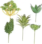 Artificial Succulents Set Plastic Unpotted Plants Realistic Fake Succulent