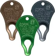 The Original Tick Key -Tick Detaching Device - Portable, Safe and Highly Effective Tick Detaching Tool - 3 Pack (Earth)