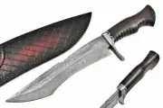Knivesjunction CustomHandmade Damascus Bowie Knife with Micarta Handle fire work