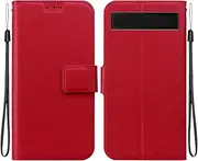 Compatible with Google Pixel 6 5G Flip Kickstand case Cover,Compatible with Google Pixel 6 5G Magnetic Wallet Case Red