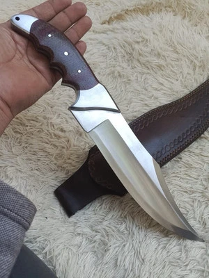 Custom Handmade Stainless Steel Blade Full Tang, Fixed Blade, Micarta Handle.