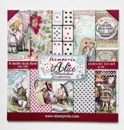 Alice in Wonderland Stamperia Double Sided Scrapbook Pad for Junk Journals 8x8”