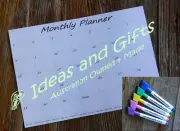 A4 Whiteboard +5pen Monthly Weekly Organiser Family Office Planner Fridge Magnet
