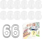 13Pcs 6 Number 3D Shaker Covers Blisters Domes and Die Set for Shaker Cards Making Puffy Shaker Covers to Add Dimension Shaker Card Making Handmade Crafts Clear Pouch Cover Scrapbooking