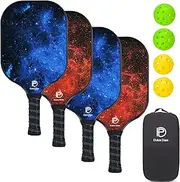 DULCE DOM USAPA Approved Fiberglass Pickleball Paddles Set of 2/4, Lightweight Pickleball Set with Pickleball Paddles, 4 Pickleball Balls and Pickleball Bag, Pickle Ball Rackets Gifts for Men Women
