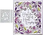 Metal Cutting Dies, Embroidery Flowers, Art Deco, 14.3 x 13.7cm/5.63 x 5.39inch, Carbon Steel, Perfect for DIY Crafts, Scrapbooking, Card Making