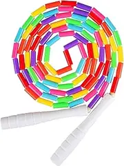 Fezog 2 Pack Rainbow Beaded Kids Jump Rope, Segmented Skipping Rope for Kids Adults, Tangle-Free Rope Skipping Child Jump Rope for Fitness Exercise Training