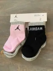 Nike Air Jordan Kids Jumpman Sports Socks Toddler Girl’s 6-Pack