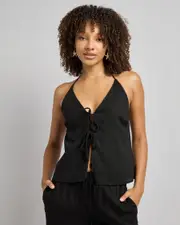 [Mooloola] Mooloola Women's Symi Vanessa Halter Top in Black Size 6 6 Black