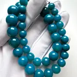 台灣藍寶天然藍玉髓 收藏級圓珠兩圈手珠/項鍊