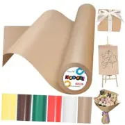 Wrapping Paper, 15" x 450" （38'） Kraft Paper Roll for Bulletin Board Brown