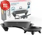 Banquet Electric Frying Pan Set Diamondforce Non-Stick Even Heat Easy Clean Blac