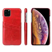 For iPhone 11 Case Deluxe Leather Wallet Back Shell Slim Protective Cover Red