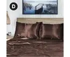 Double Size Chocolate 1000TC Silk Silky Feel Satin Sheet Set