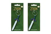 2PK The Legend of Zelda Master Sword Rubber PVC Collectable Keychain Keyring